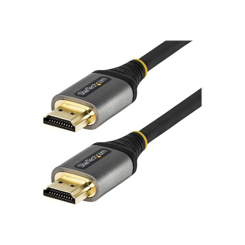StarTech.com Câble HDMI 2.0 Certifié Premium 5m - HDMI 4K60Hz Haut Débit - Premium High speed - câble HDMI avec Ethernet - HDMI mâle pour HDMI mâle - 5 m - blindé - gris, noir - passif, support...