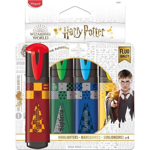 Pochette De 4 Surligneurs - Harry Potter - Pointe Biseautée - Maped