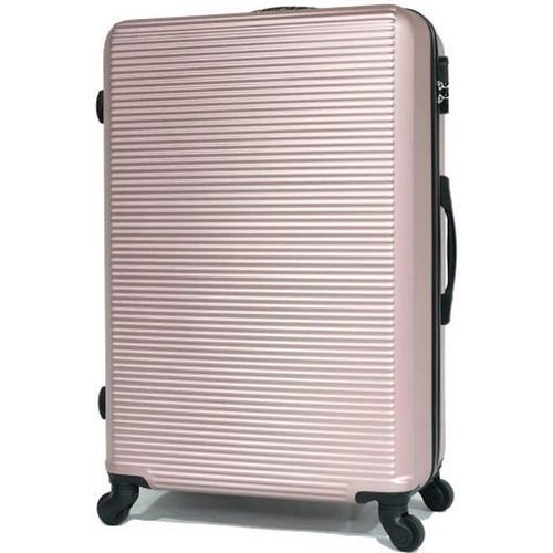 Celims France - Valise Grande Taille Rigide à 4 roulettes Légère | Taille Soute 23kg 75cm | Serrure Intégré | ABS | Rose Gold