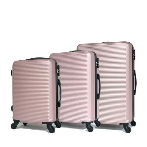 Celims France - Set Valise 3 Pièces | Lot de Valise | ABS | Rose Gold