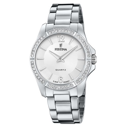 Montre Femme Festina Acier Lunette Strass Collection Mademoiselle