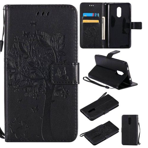 Saturcase Coque Pour Xiaomi Redmi Note 4 / Note 4x, Arbre À Chat Pu Cuir Magnétique Flip Portefeuille Support Porte-Carte Protecteur Housse Étui Avec Dragonne Pour Xiaomi Redmi Note 4 / Note 4x (Noir)
