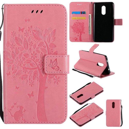 Saturcase Coque Pour Xiaomi Redmi Note 4 / Note 4x, Arbre À Chat Pu Cuir Magnétique Flip Portefeuille Support Porte-Carte Protecteur Housse Étui Avec Dragonne Pour Xiaomi Redmi Note 4 / Note 4x (Pink)