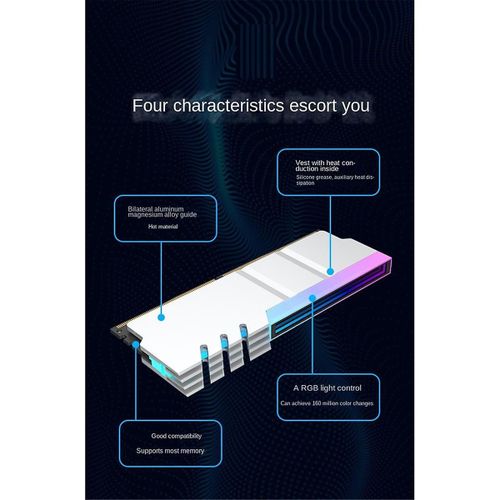 Computer DDR4 DDR5 5V ARGB Sync Memory Radiator PC RGB Colorful RAM Heatsink Cooler Cooling Shim Ar