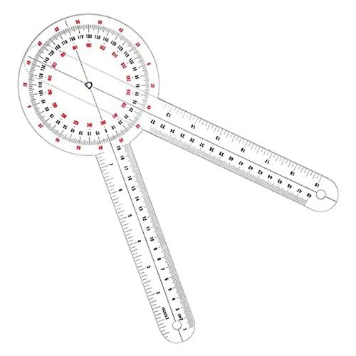 12-Inch Transparent Orthopedic Square Plastic Instrument 360-Degree Tape Toothed Ruler Measuring Sq 
