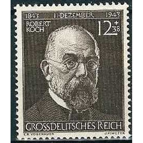 Allemagne, 3ème Reich 1944, Très Beau Timbre Neuf** Luxe Yvert 783, 100ème Anniversaire De La Naissance De Robert Koch, Médecin Découvreur Du Bacile De La Tuberculose.