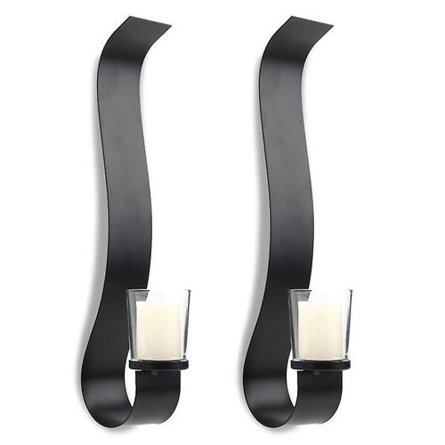 2 Pièces En Fer Forgé Bougeoir Étagère Design Classique Porte-Bougie Mural Pour La Décoration De La Maison