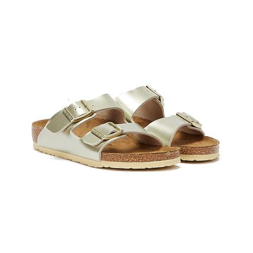 Birkenstock Arizona Birko Flor Metallic Sandales D'or Pour Enfants