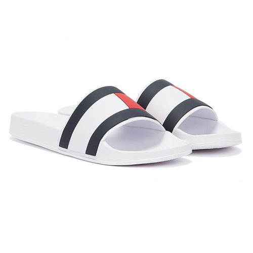 Tommy Hilfiger Rubber Th Flag Pool Claquettes Blanches Pour