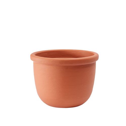 Garden Italia Pots Pot rond pour plantes ICOL Bol lisse Diamètre 34 cm - Hauteur 25 - En résine couleur terre cuite - Pour l'intérieur et l'extérieur - Résiste au gel - Résiste aux chocs - Léger