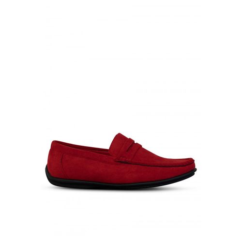 Mocassin Enfiler Taille Homme Rouge