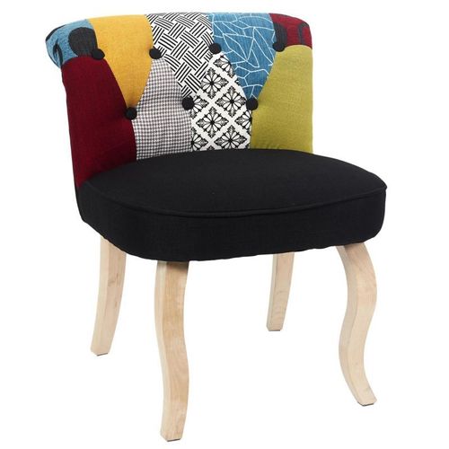 Paris Prix - Fauteuil Patchwork Design "Eleonor" 68cm Multicolore