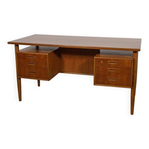 Bureau Indpendant En Teck Du Milieu Du Sicle Danemark Annes 1960 Marron