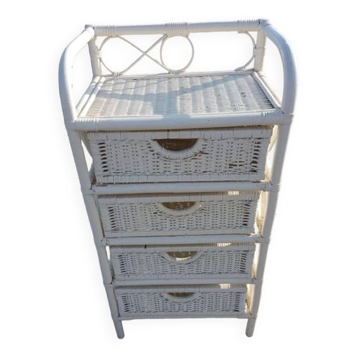 Chiffonnier En Rotin Blanc