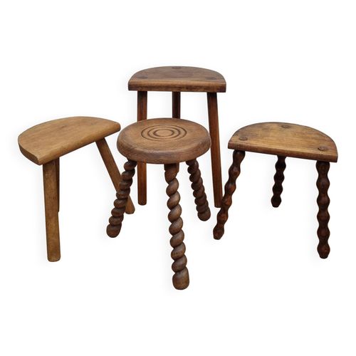 Ensemble De Quatre Porteplantes Rustiques En Bois Massif 31  43 Cm Bois
