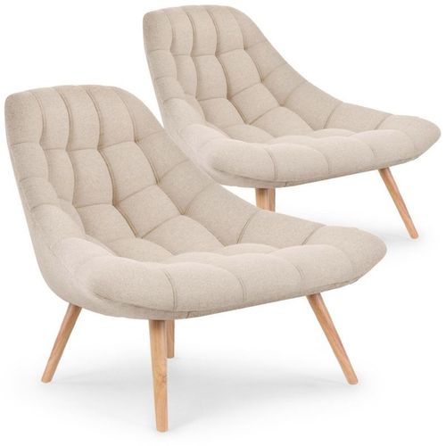 Paris Prix - Lot De 2 Fauteuils Scandinaves "Johan" 102cm Beige