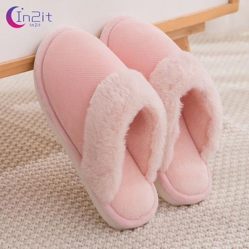 Pantoufles Femme, Mignon Coton Antidérapant Confortable Intérieur et  Extérieur Hiver Chaude Pantoufles Maison Chaussons Invités Fermé Peluche  Doublure Slippers Chaussures,EU37-38, Apricot