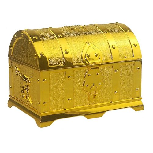 Chasse Pirate Boîte Cachée En Plastique Pulvérisé D¿Or Jeu De Maison Décoratif Pour Enfants Décoration De Fête Rétro G