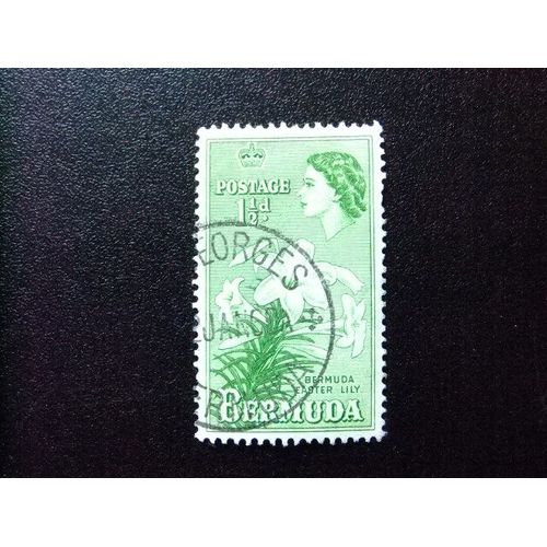 50 Bermudes 1953 / Série Courante Elizabeth Ii Et Flores / Yvert 135 Fu