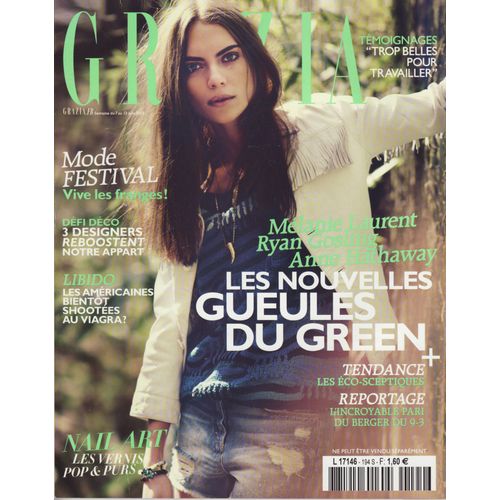 Grazia (Pocket) / 07-06-2013 N°194 : Chris Pine (1p) Pharrell Williams (2p) Kerry Washington (1p) Mélanie Laurent (1,5p) Ryan Gosling (3/4p) Marion Cotillard (1p) Daniel Darc (1p) Emma De Caunes (1p)