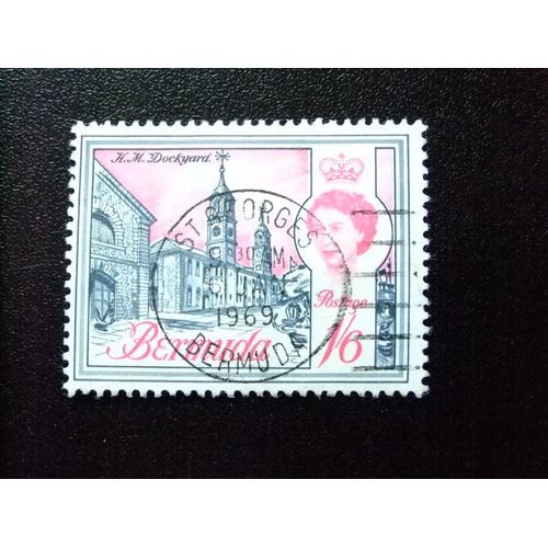 50 Bermudes 1966 / Queen Eblizaeth Ii Et Chantier Naval / Yvert 194 A Fu