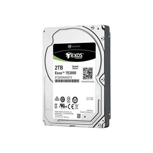 Seagate Exos 7E2000 ST2000NX0273 - Disque dur - 2 To - interne - 2.5" SFF - SAS 12Gb/s - nearline - 7200 tours/min - mémoire tampon : 128 Mo