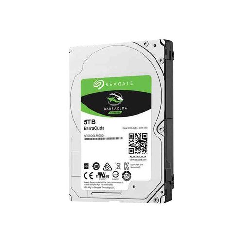 Seagate Guardian BarraCuda ST5000LM000 - Disque dur - 5 To - interne - 2.5" - SATA 6Gb/s - 5400 tours/min - mémoire tampon : 128 Mo