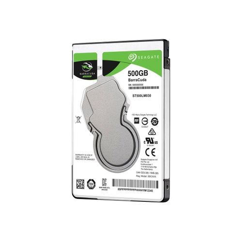 Seagate Guardian BarraCuda ST500LM030 - Disque dur - 500 Go - interne - 2.5" - SATA 6Gb/s - 5400 tours/min - mémoire tampon : 128 Mo