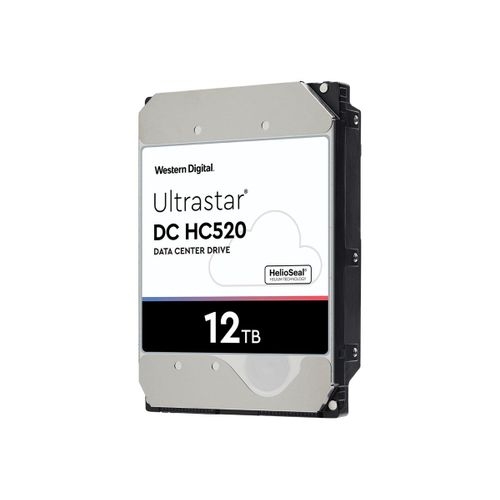 WD Ultrastar DC HC520 HUH721212AL5201 - Disque dur - chiffré - 12 To - interne - 3.5" - SAS 12Gb/s - 7200 tours/min - mémoire tampon : 256 Mo - TCG Encryption