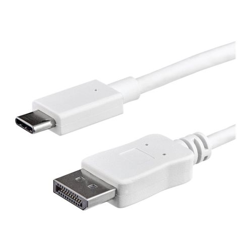 StarTech.com USB C vers DisplayPort - Câble adaptateur USB Type C vers DP - 1 m - Blanc - 4K 60 Hz - Adaptateur vidéo externe - STM32F072CBU6 - USB-C - DisplayPort - blanc