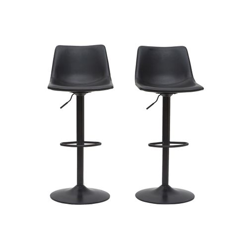 Tabourets De Bar Vintage Réglables Pivotants Noirs (Lot De 2) New Rock