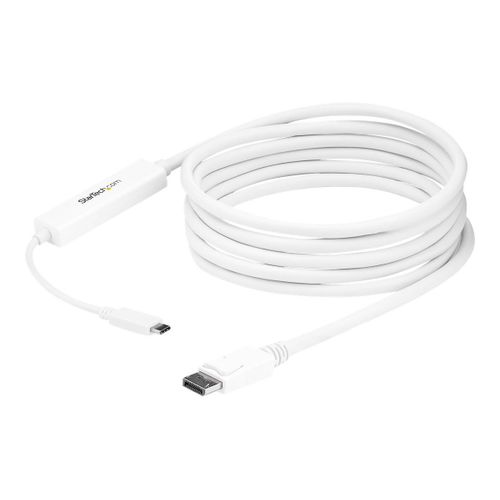 StarTech.com Câble adaptateur USB-C vers DisplayPort 4K 60 Hz de 3 m - Câble USB Type-C vers DP en blanc - Adaptateur vidéo externe - STM32F072CBU6 - USB-C - DisplayPort - blanc