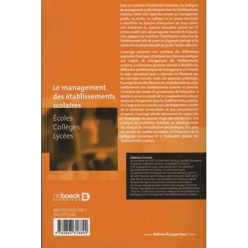 Le Management Des Établissements Scolaires - Ecoles, Collèges, Lycées