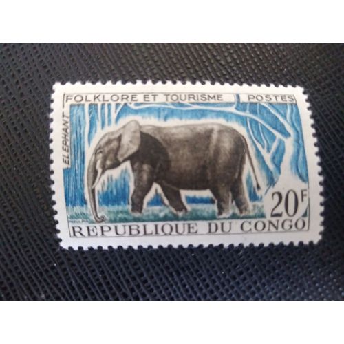 Timbre Congo Yt 163 Éléphant D'afrique (Loxodonta Africana) 1965 ( 40204 )