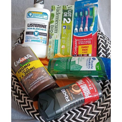 Lot De Produits D'hygiène Pour Toute La Famille, Contient :  Lot De 3 Gel Douche Ushuaia  Lot De 2 Gel Douche Axa  Lot De 2 Shampooings  Hand&shoulders  Lot De 2 Dentifrices Vade-Mecum  Lot De 3 Bros 
