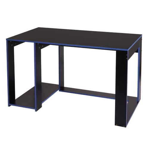 Bureau Table De Bureau Pour Ordinateur 120x60x76cm En Mdf Noir Et Bleu 04_0001451