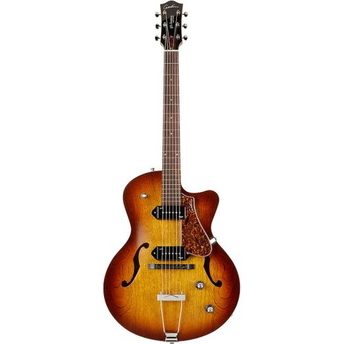 Godin 5th Avenue Cutaway Kingpin Ii P90 Cw Cognac Burst Guitare Hollow Body