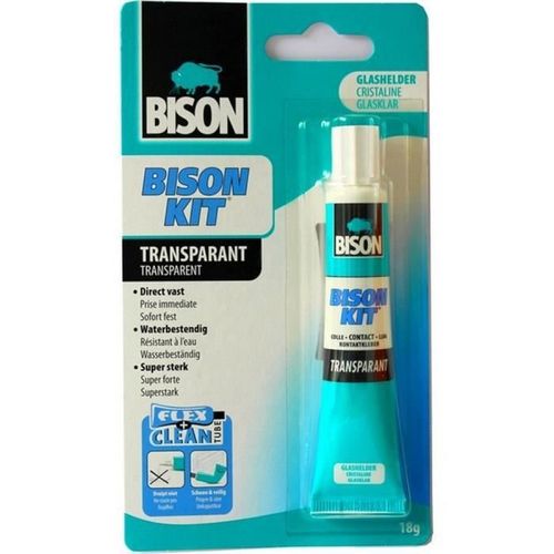 BISON - Colle Super Forte, Prise Immédiate Transparente Cristaline 18 Gr