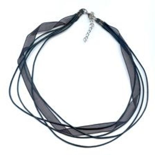 Tour De Cou - Multi Cordons Coton/Organza - Noir