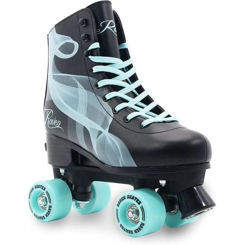 Patin A Roulettes Serena Taille Modulable Raven Adulte Enfant Mixte 35 Au 38 Noir/Menthe