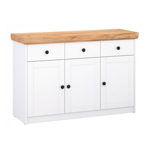 Commode De Salon En Bois Blanc Avec Tiroirs 122,5 X 82 X 42 Cm