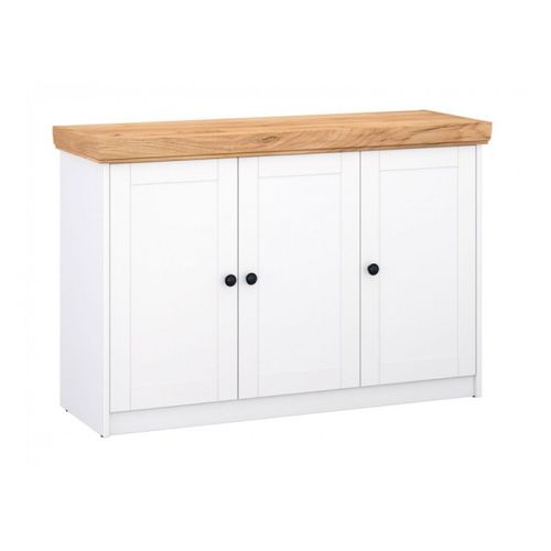 Commode Chne Mat Blanc En Bois Massif Sideboard 123 X 82 X 42 Cm