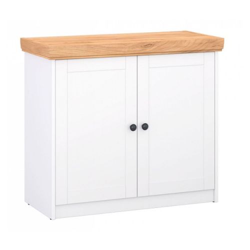 Commode Chne Mat Blanc En Bois Massif Sideboard 92,3 X 82 X 41,8 Cm