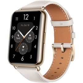 Montre Connectée Huawei Watch Fit 2 Classic Bracelet Cuir Blanc