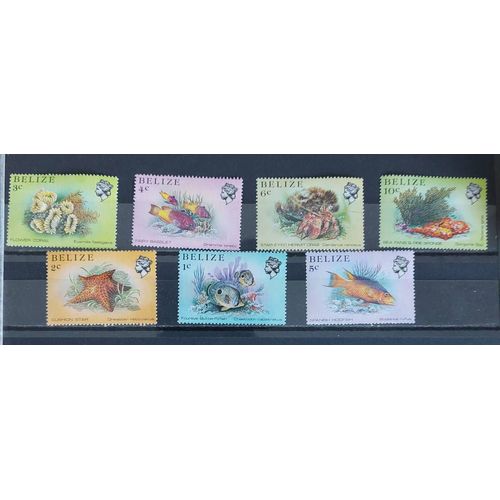 Timbres Belize Poissons Animaux Aquatiques Neufs