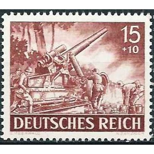 Allemagne, 3ème Reich 1943, Très Beau Timbre Neuf** Luxe Yvert 754, Journée Des Héros, Artilleurs, Canon À Longue Portée.