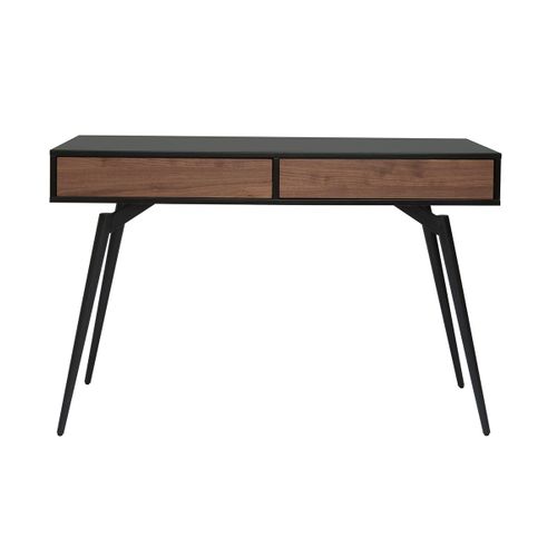Bureau Design Noir Mat Et Placage Noyer Tripoli