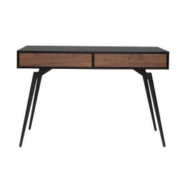 Bureau Design Noir Mat Et Placage Noyer Tripoli