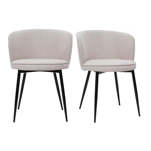 Chaises Design En Tissu Effet Velours Beige (Lot De 2) Serif