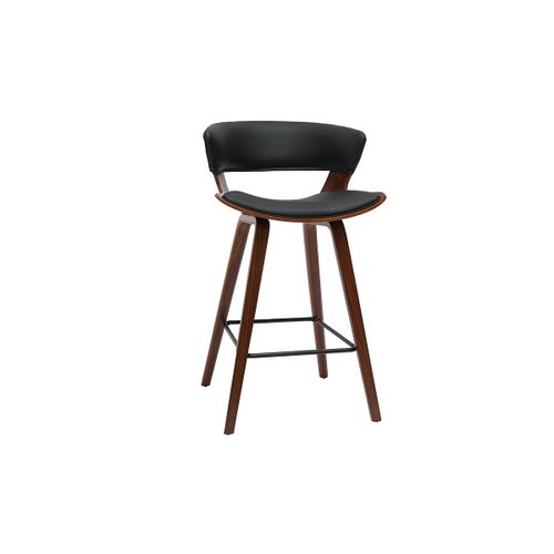 Tabouret De Bar Design Noir Et Bois Foncé H65 Cm Syrah